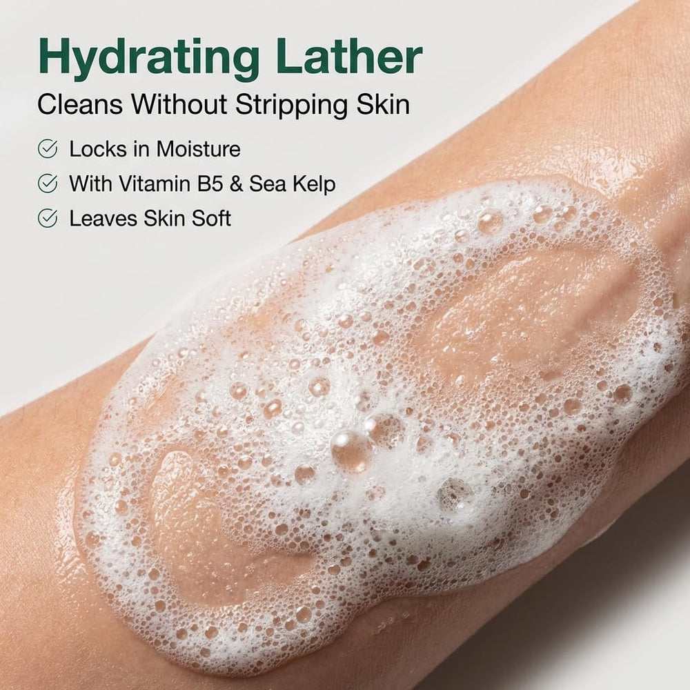 Foamy wash from Anthony Invigorating Rush on skin during shower