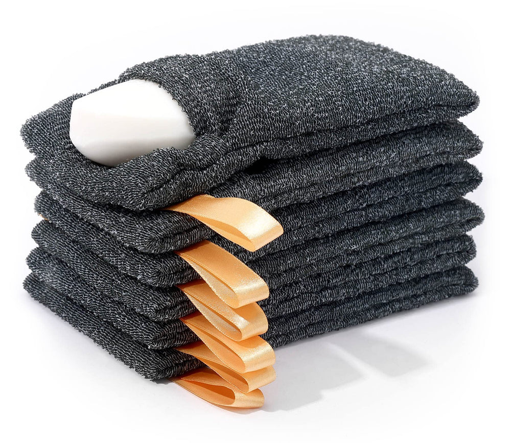 Antimbee bolsa exfoliante de jabón seis-paquetes para ducha, exfolia suavemente.