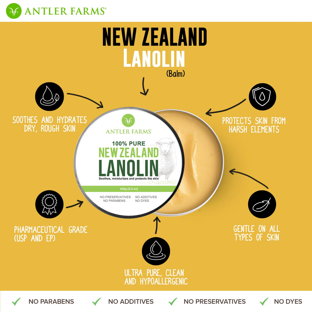 Lanolin forming breathable skin barrier protection against harsh conditions.