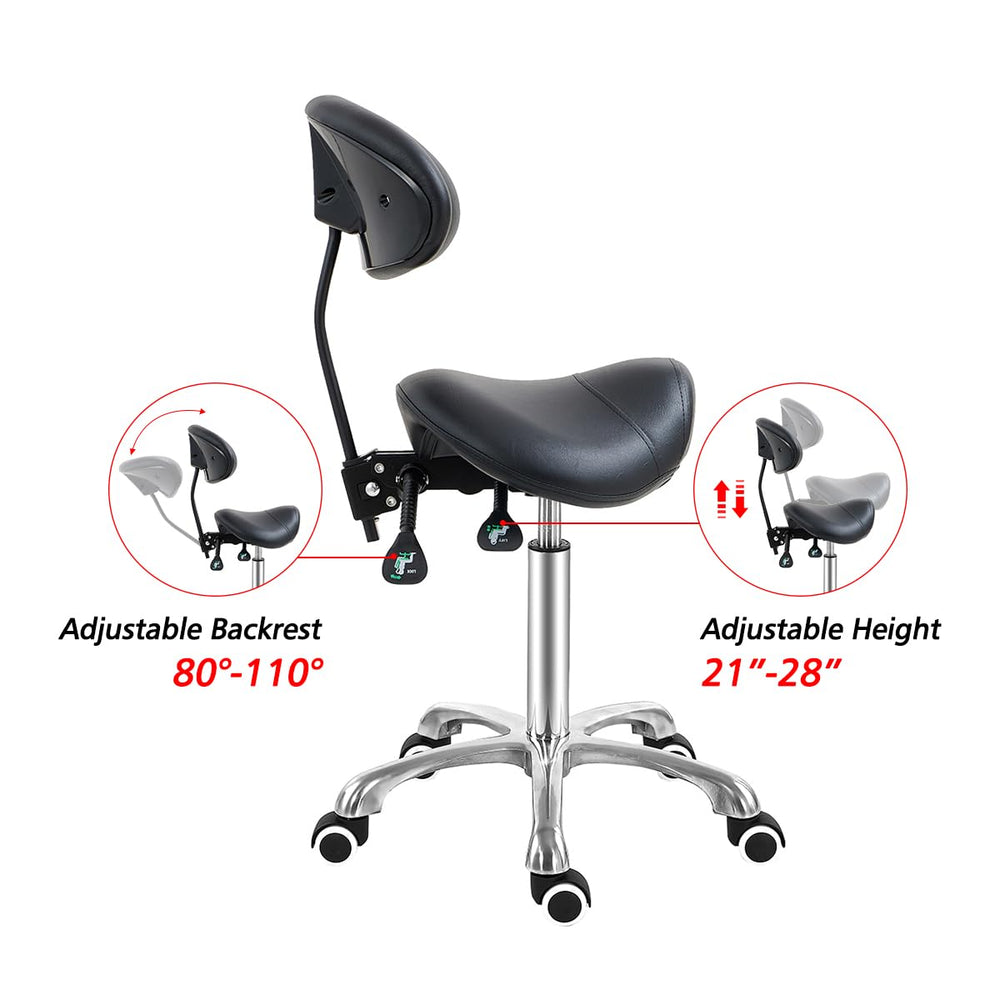 Antlu saddle stool chair 52 cm aluminum base provides stability.