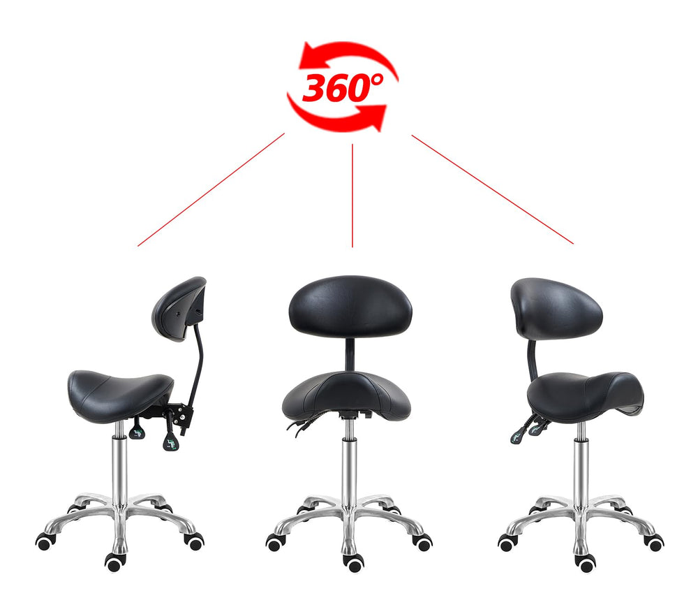 Antlu saddle stool chair shown in clinic or salon environment for practical use.