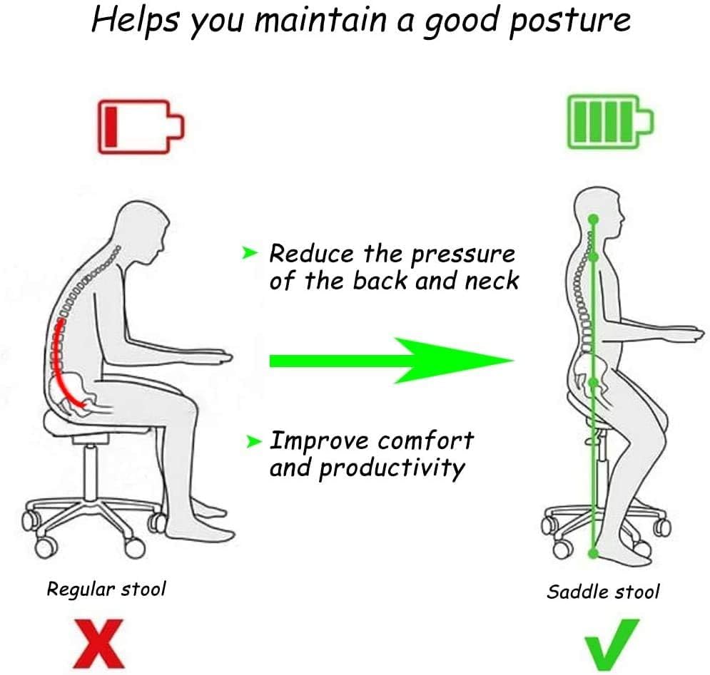 Antlu saddle stool chair swivel cushions enable easy movement.