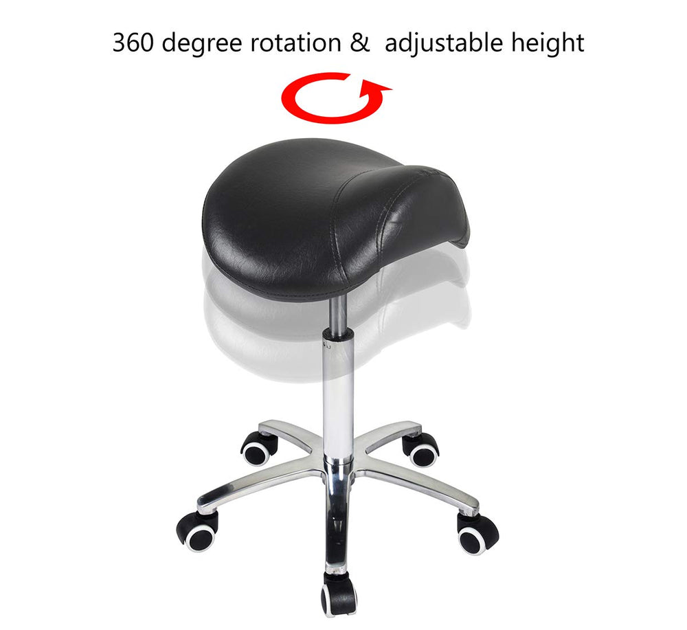 Antlu saddle stool adjustable height from 54 to 74 cm for versatility.