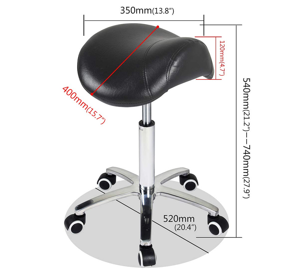 Antlu saddle stool swivel base enables easy movement across rooms.