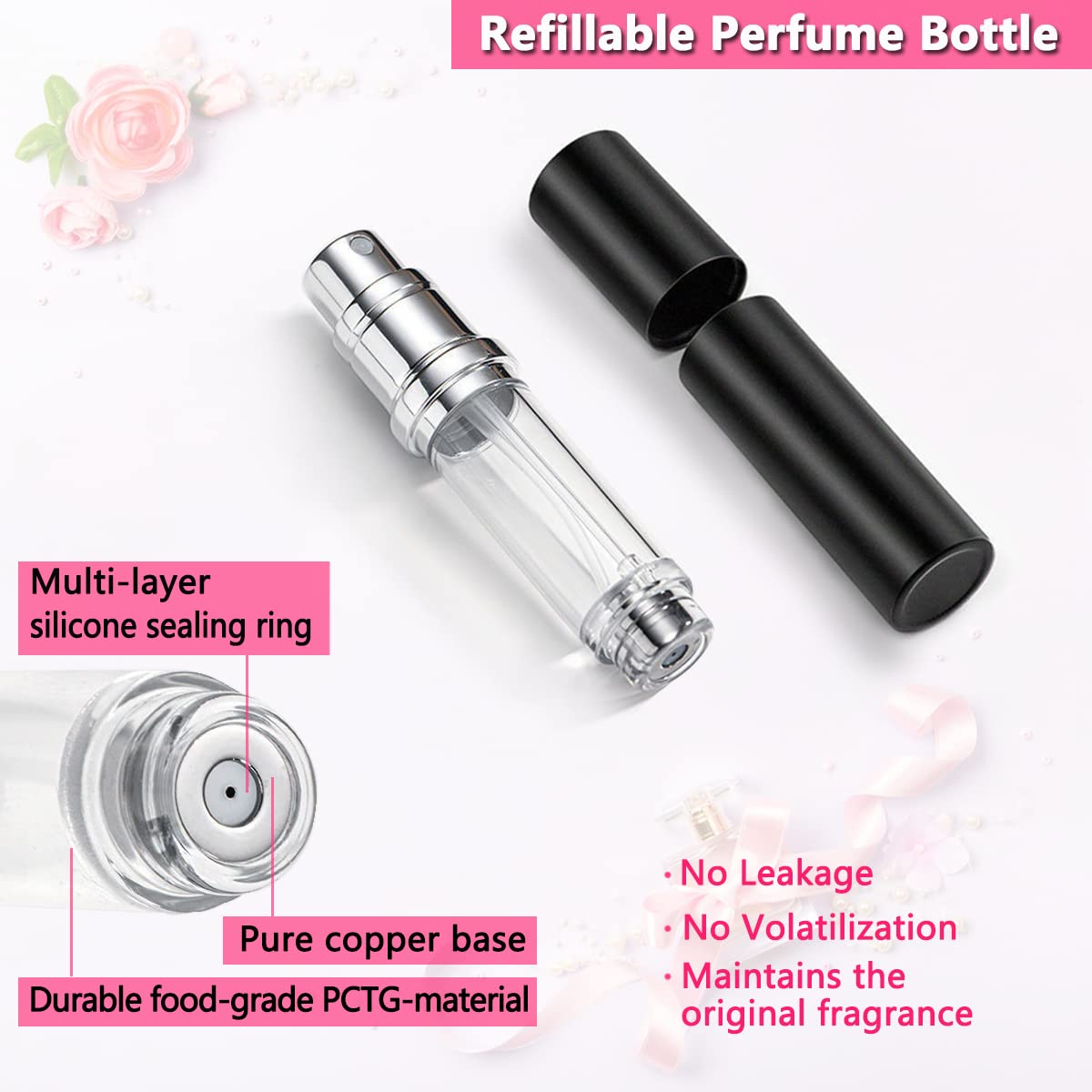 ANTOKX gray nozzle image highlights nano fine mist for even fragrance distribution.