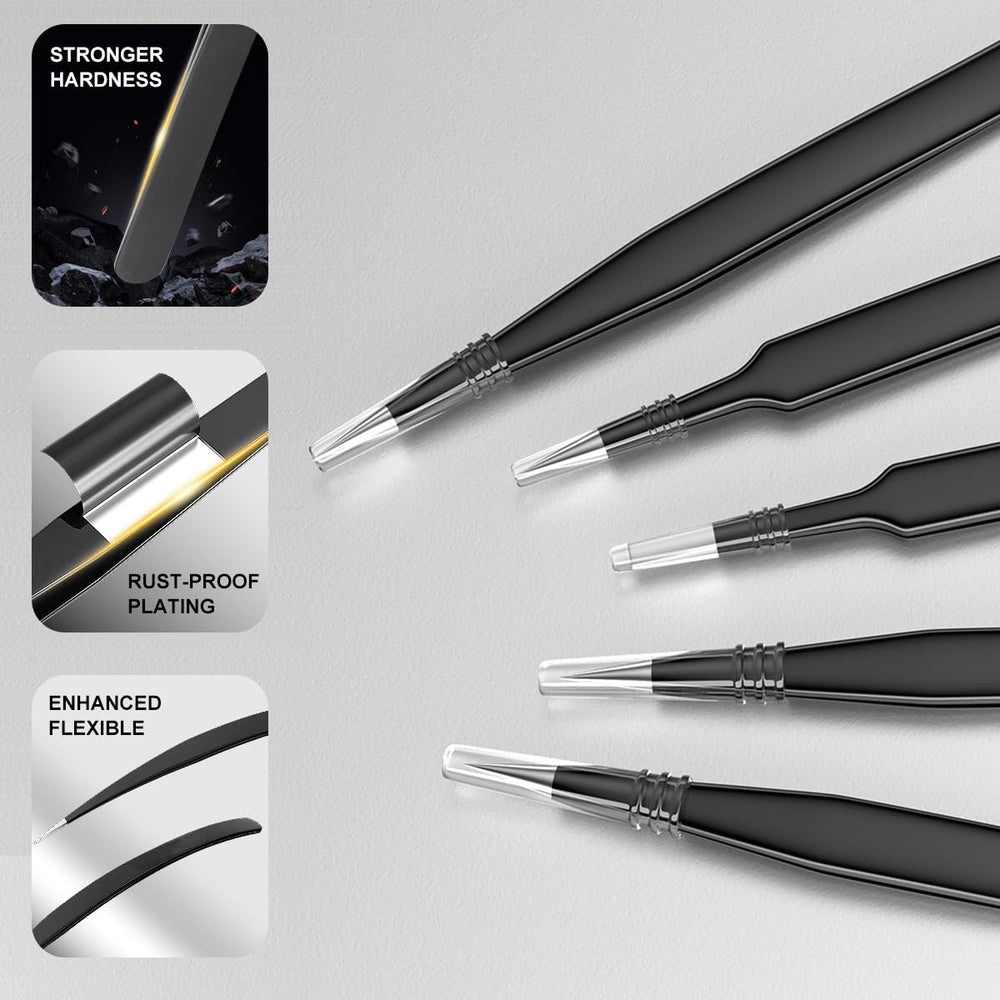 Antonki angled-tip tweezers ideal for reaching tight spaces during crafts and repair.