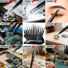 Antonki flat-tip tweezers designed for small components and flat surface tasks.