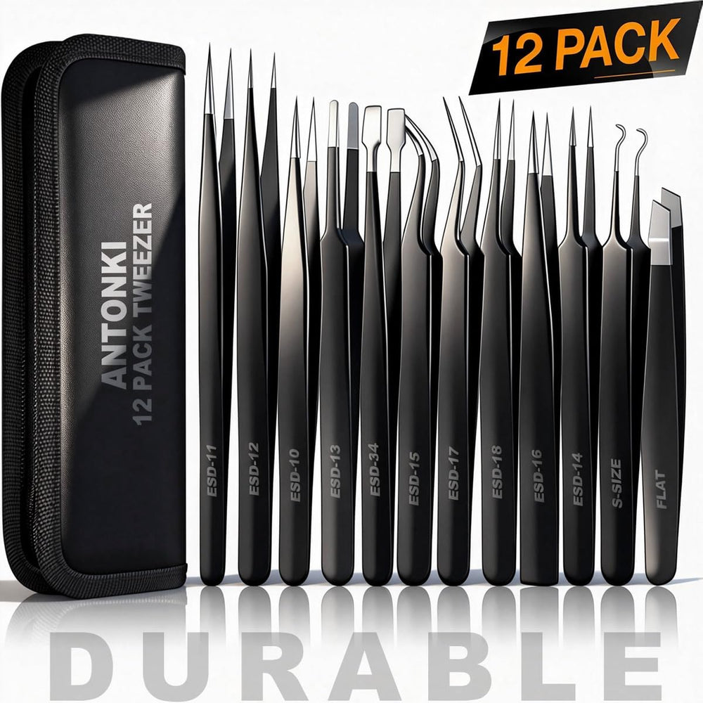 Antonki organized case keeps tweezers sharp and ready for on-the-go use.