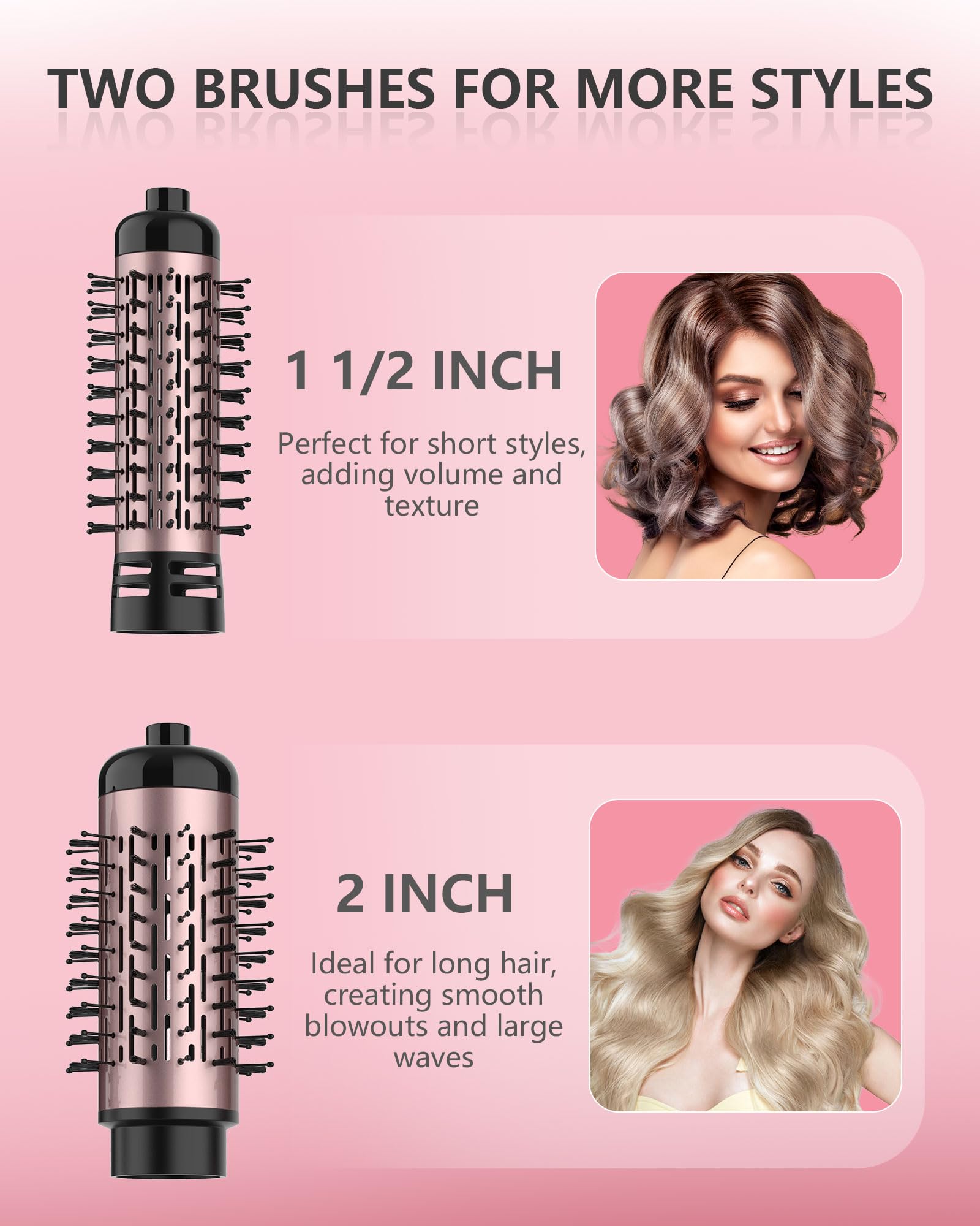 ANWA rotating dryer with three heat settings for diverse hair types and textures.