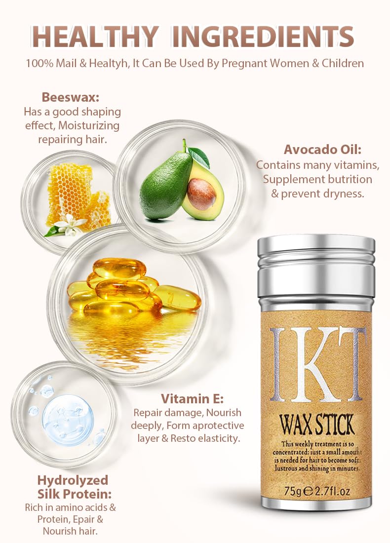 AnWoor barra de cera para cabello, ingredientes naturales.