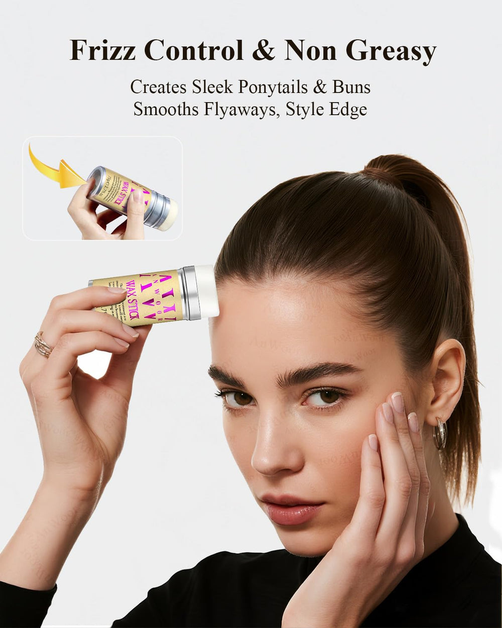 AnWoor Hair Finishing Wand tames stray hairs quickly for a natural hold.