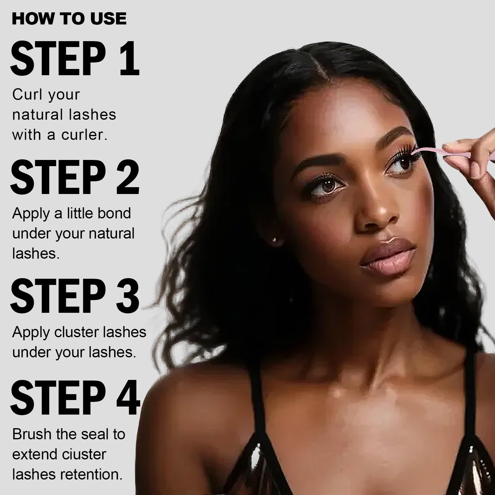 AnyFairy Lash Clusters wispy natural look blending with real lashes.