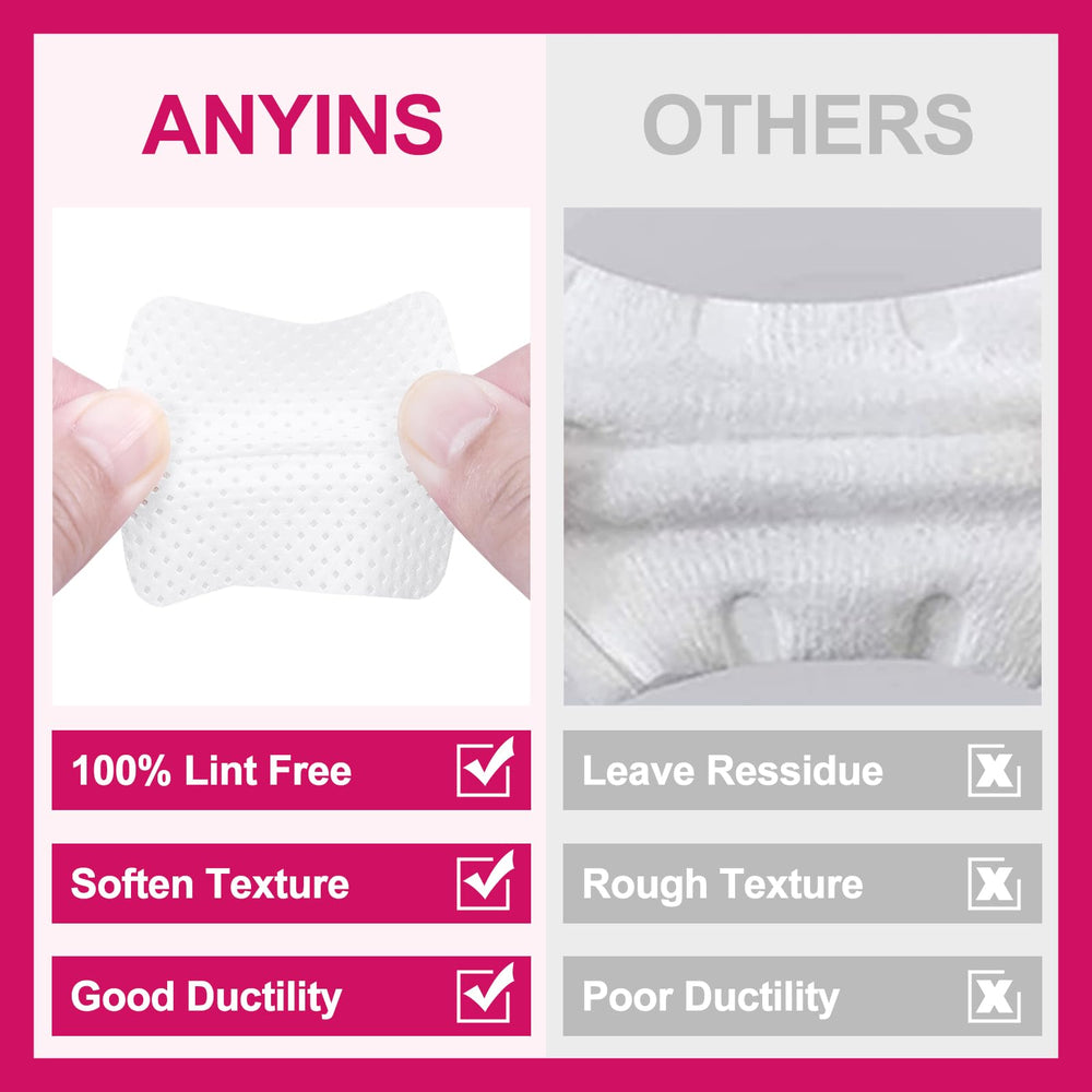 ANYINS lint-free wipes close-up texture demonstrates high absorption for gel polish removal