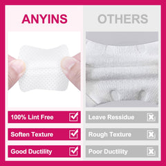 ANYINS lint-free wipes close-up texture demonstrates high absorption for gel polish removal