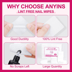 ANYINS lint-free nail wipes close-up fabric detail showing non-woven texture and durability