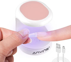 ANYINS Mini UV Light front view, compact nail dryer for gel polish at home or travel.