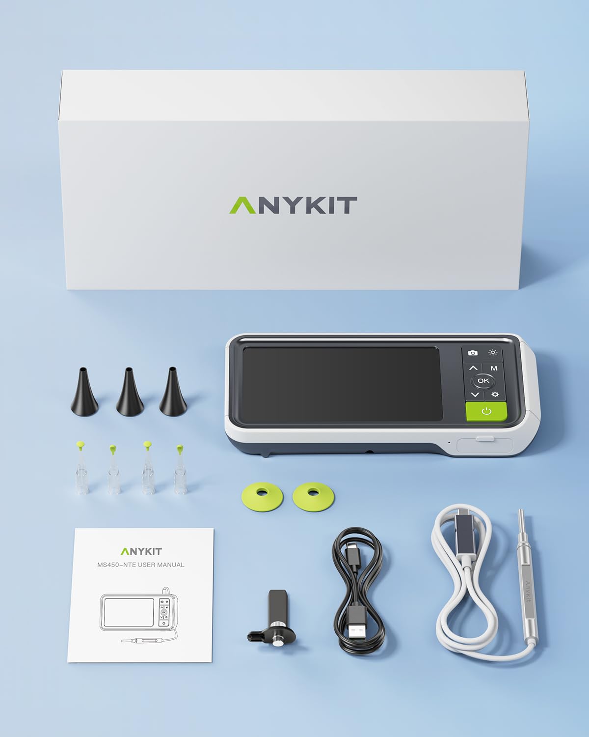 Anykit 32GB card stores photos and videos from ear checks.