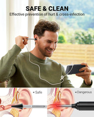 Anykit detachable bracket provides stable setup for ear inspections at home.