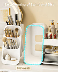 Anylady dresser organizer large in white stores brushes and daily essentials neatly.