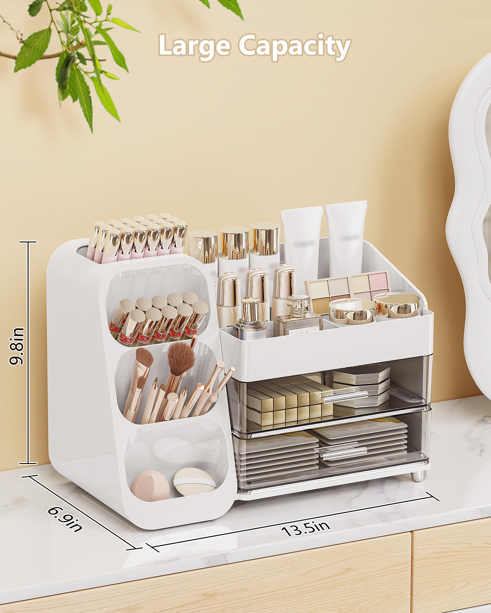 Anylady makeup display case white offers quick access while showcasing favorites.