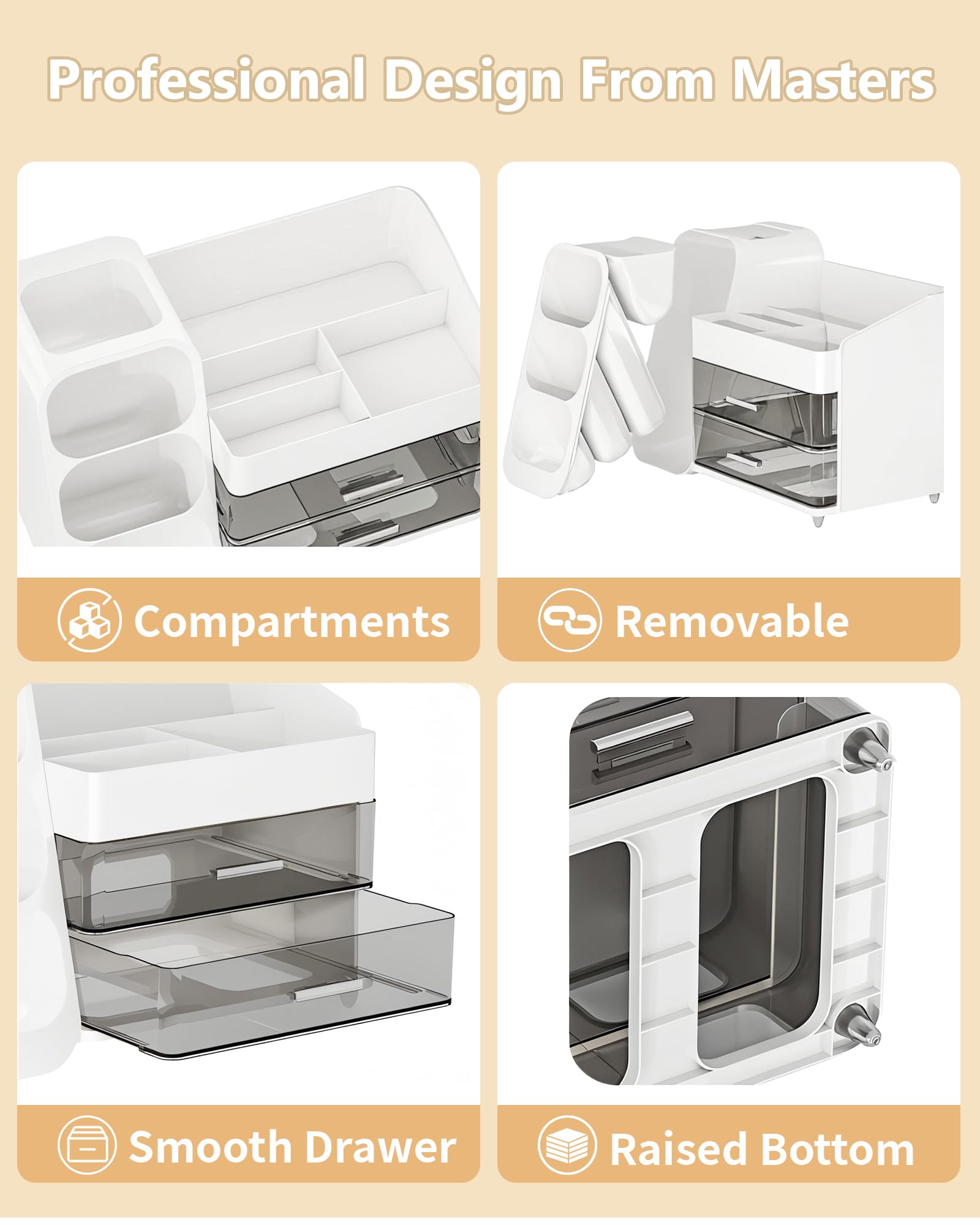 Anylady vanity organizer with elevated base enhances visibility and airflow on a dresser.