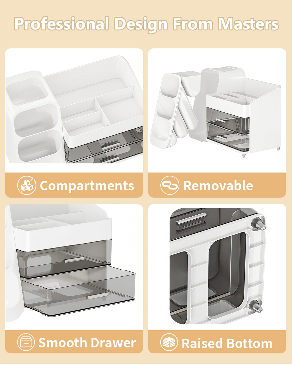 Anylady vanity organizer with elevated base enhances visibility and airflow on a dresser.