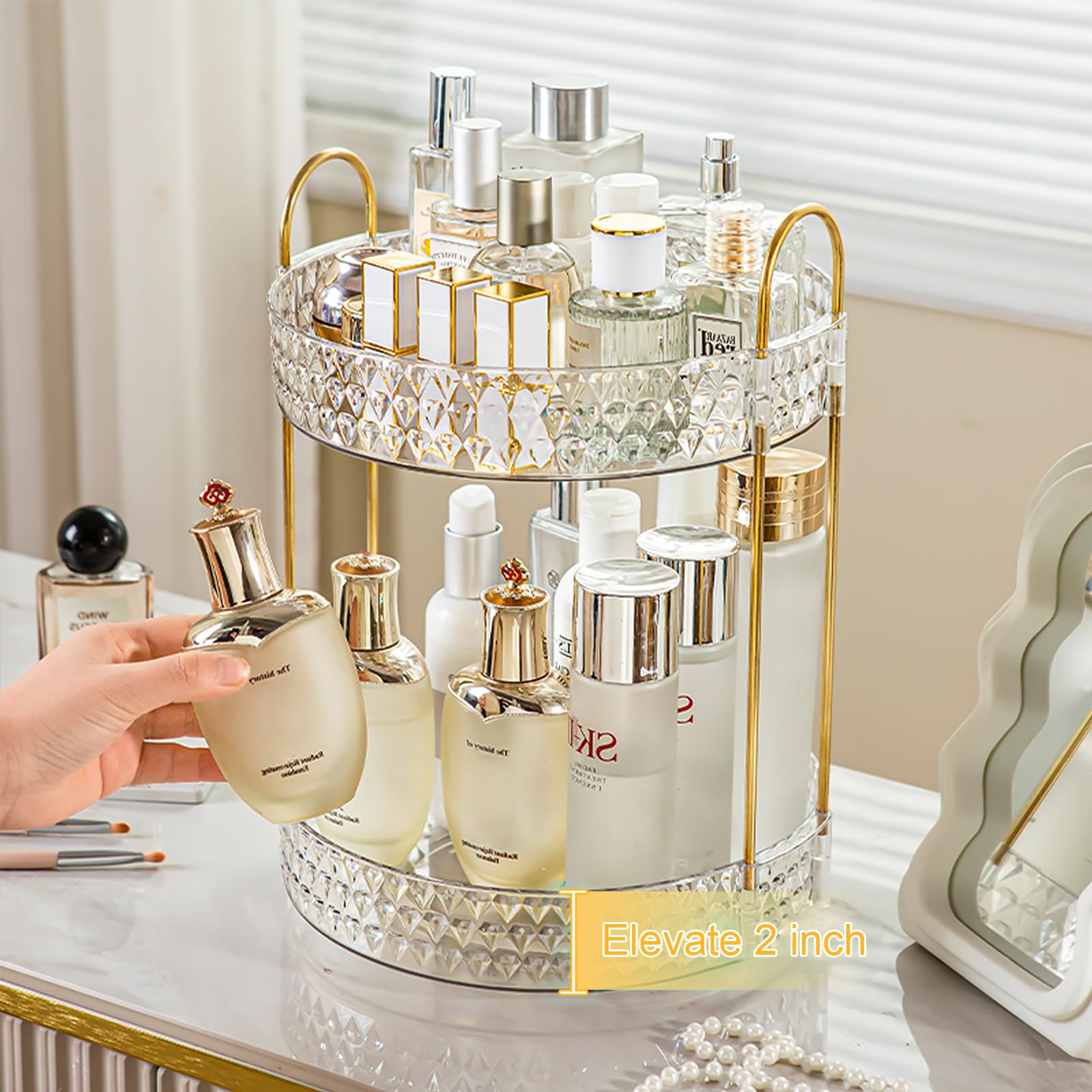 Anyoifax bathroom counter organizer keeps brushes and perfumes within reach