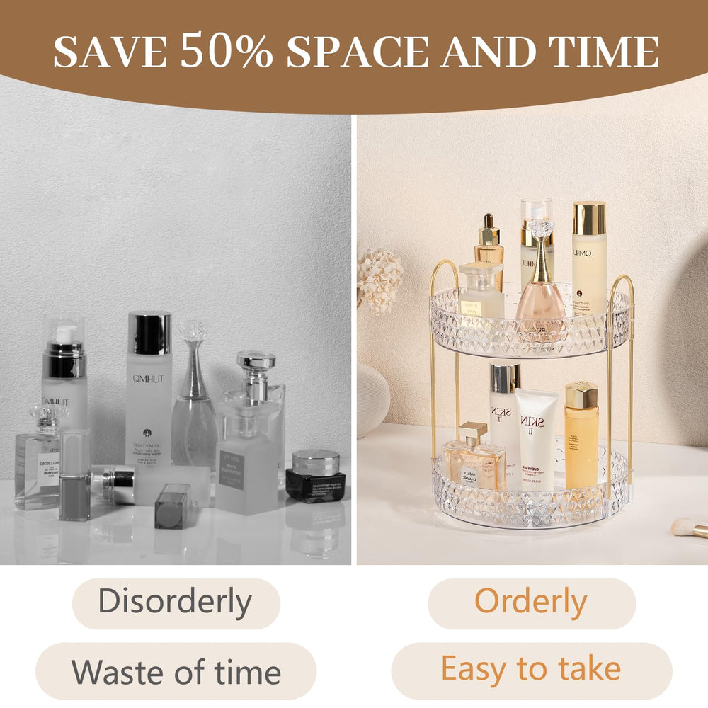 Anyoifax clear trays with gold accents showcase products and prevent slipping