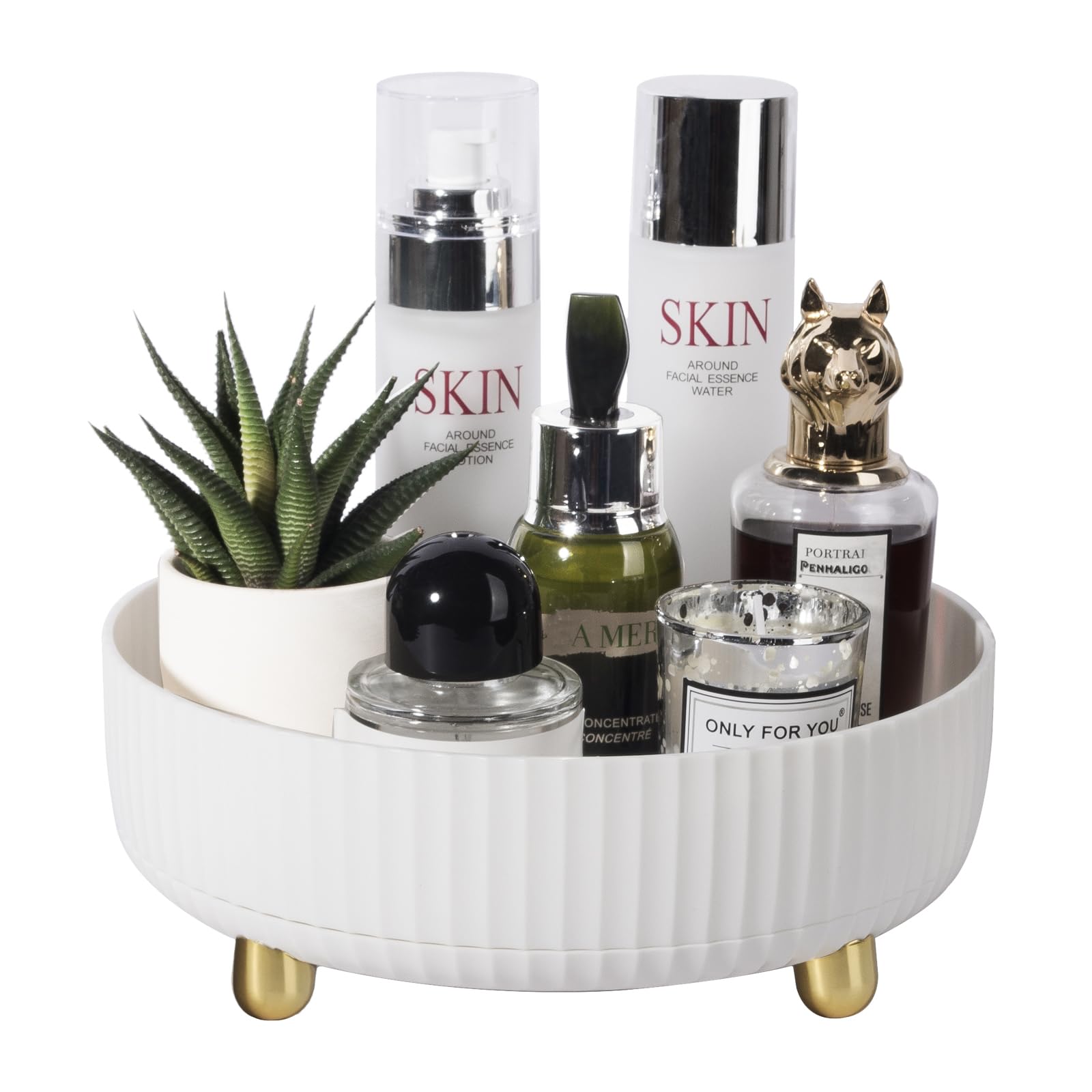 Anyoifax makeup organizer tray, 360° rotation for easy access to cosmetics.