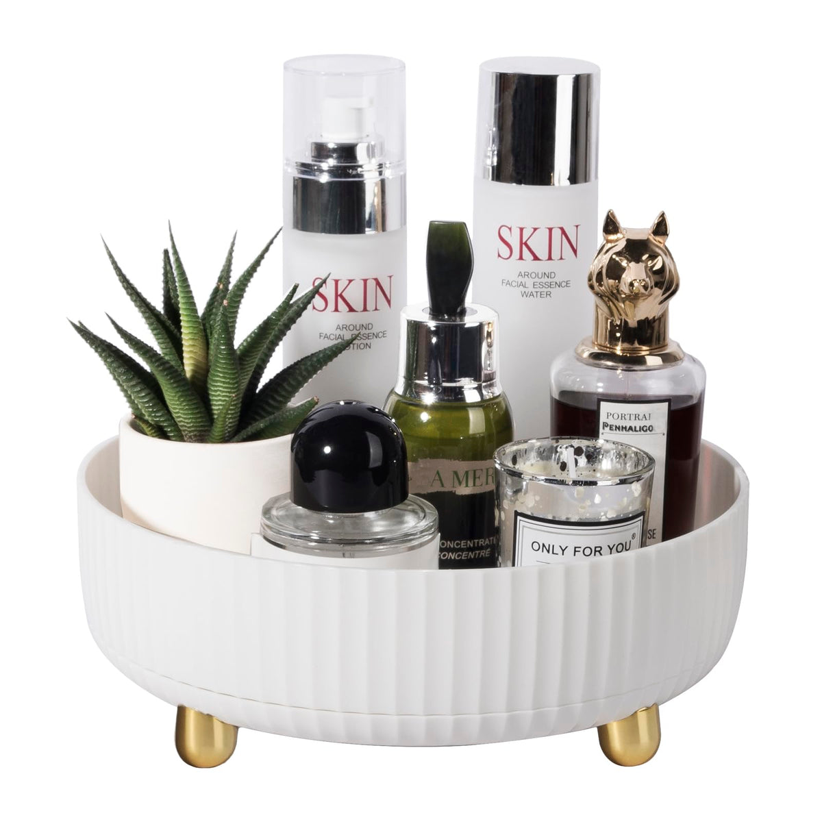 Anyoifax makeup organizer tray, 360° rotation for easy access to cosmetics.