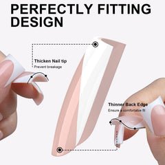 Anyos uñas con pegamento y adhesivos para aplicación rápida y duradera.