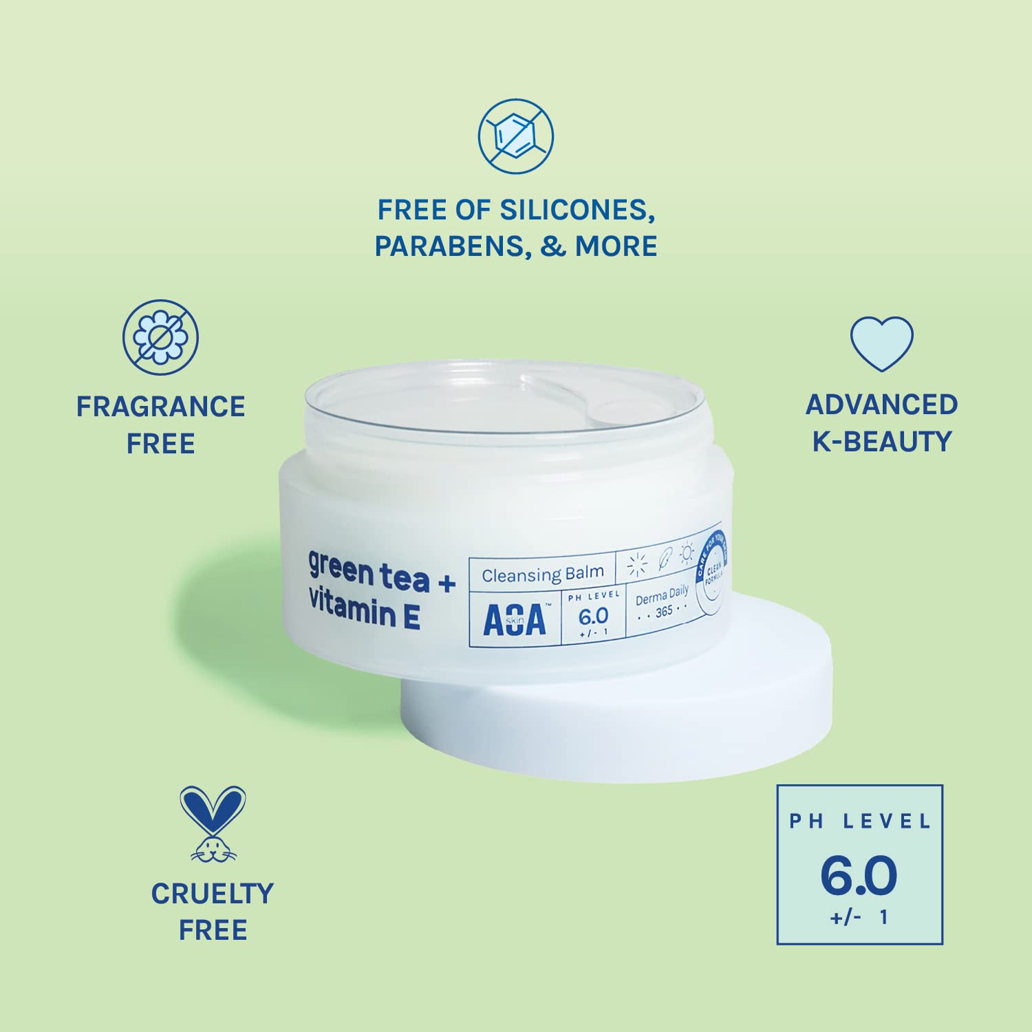 AOA STUDIO bálsamo té verde, emulsiona con agua para limpieza cremosa