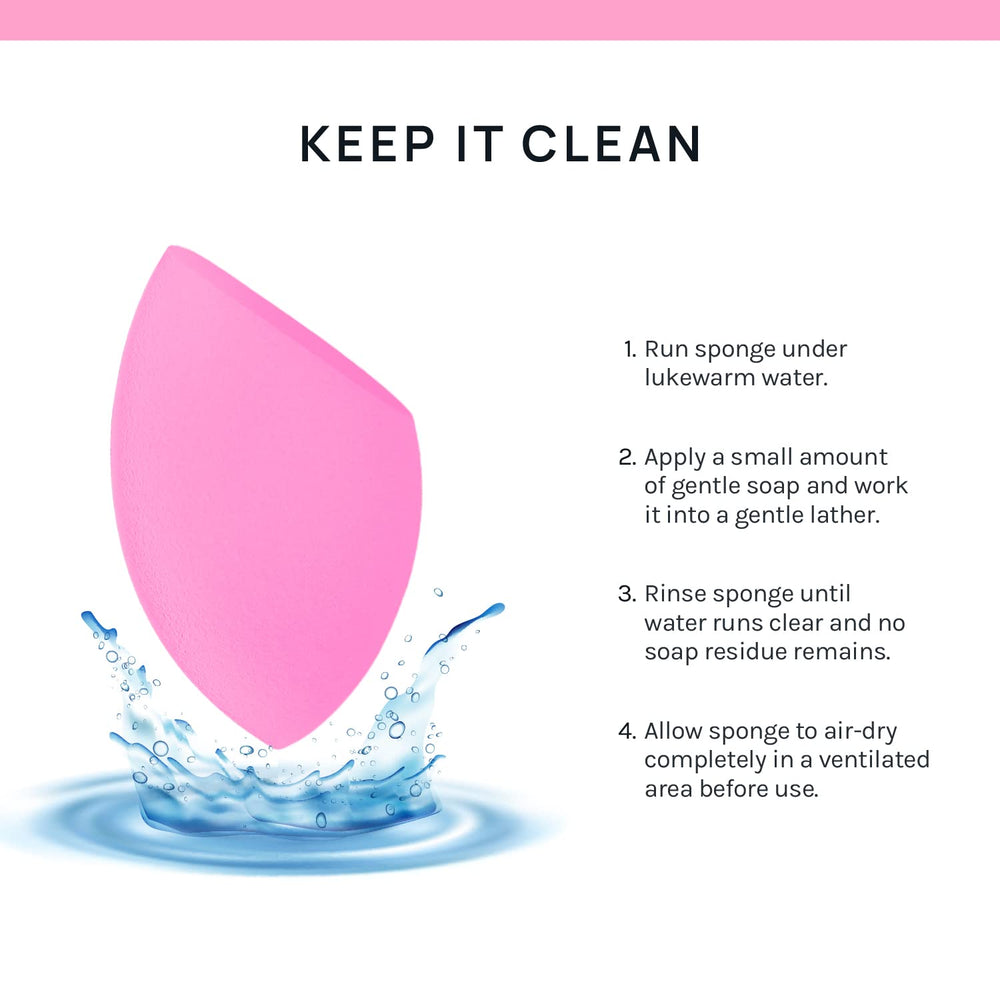 AOA Studio makeup sponge set pink six-pack for long-lasting base makeup.