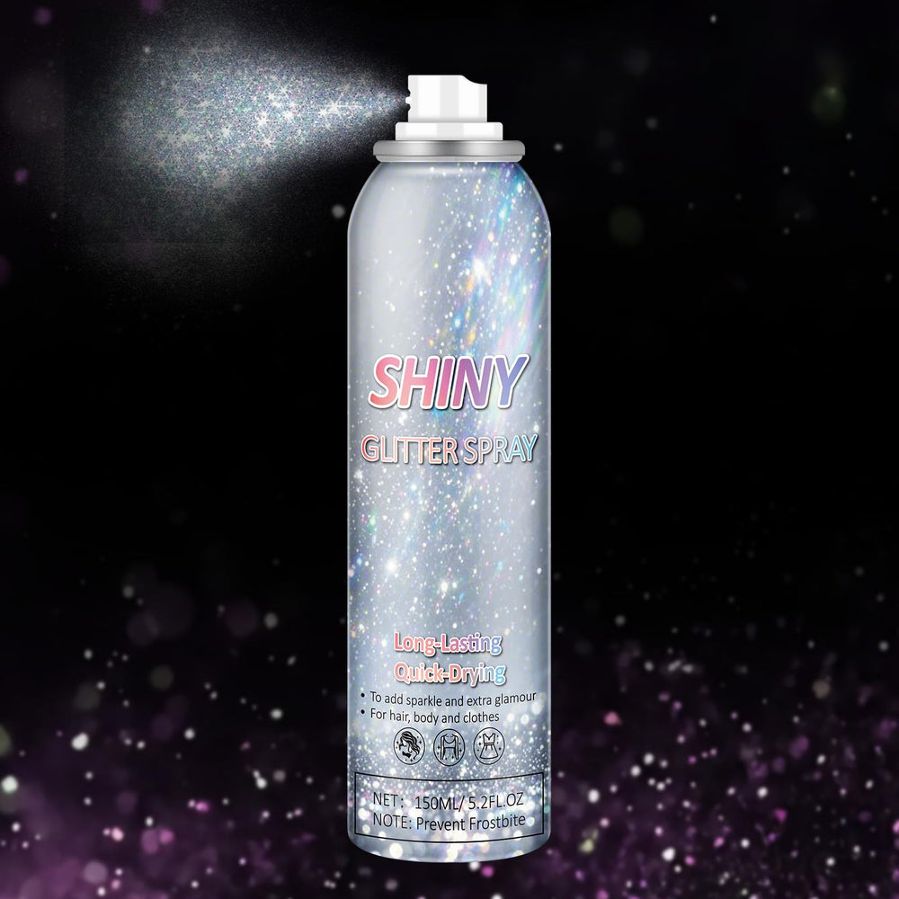 AOAZXBB body glitter spray on skin for holographic shine at festivals.