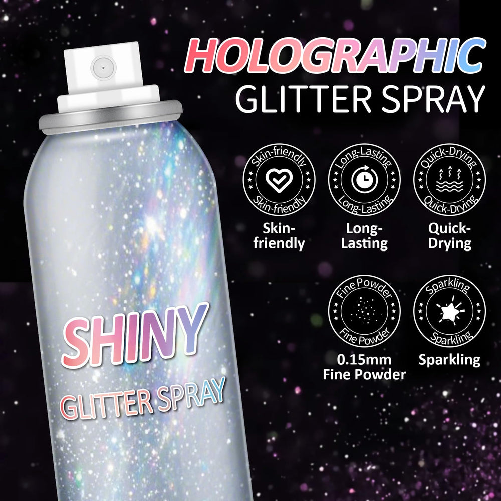 AOAZXBB hair glitter spray adds lasting sparkle during parties.