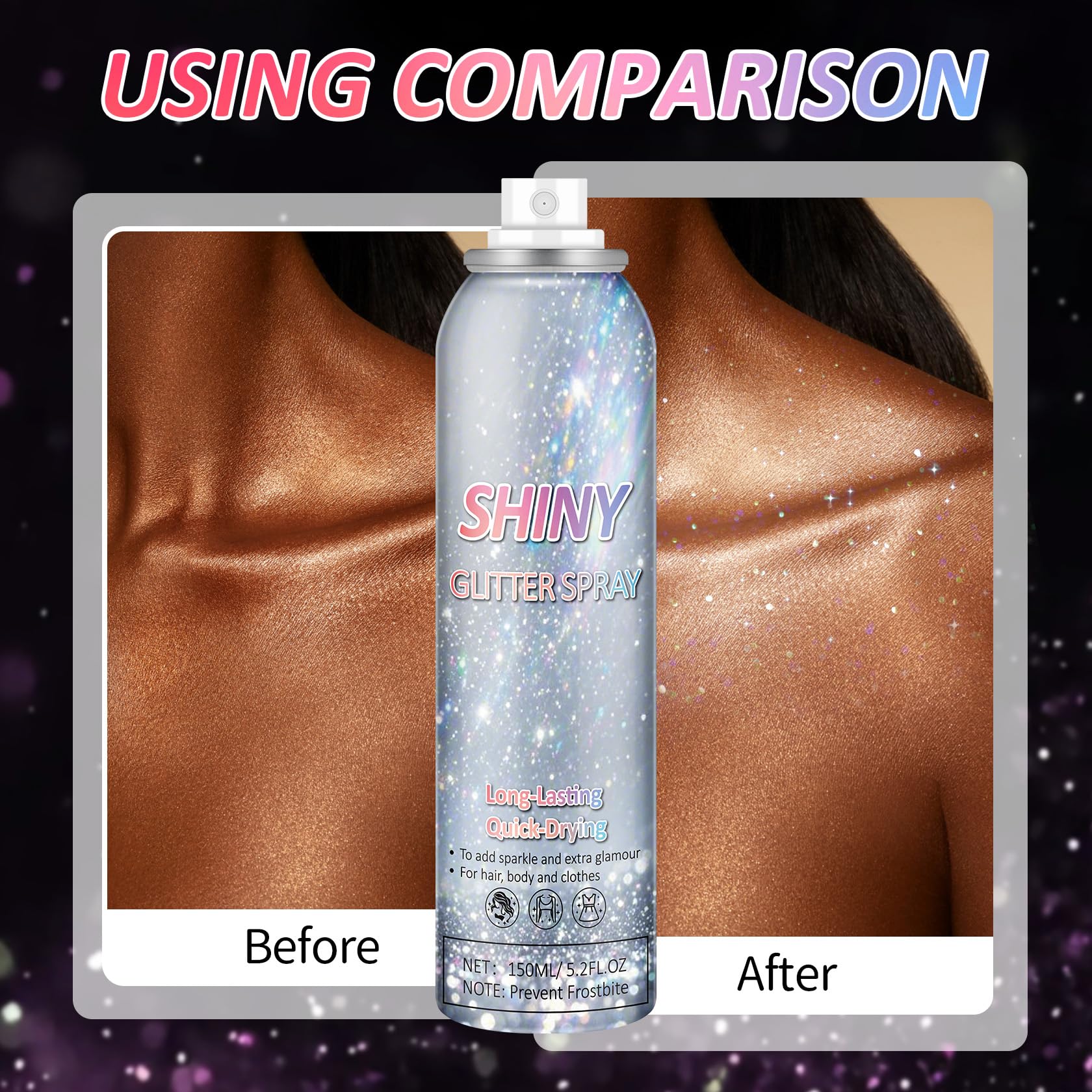 AOAZXBB legs glitter spray provides shimmering leg highlights under lights.