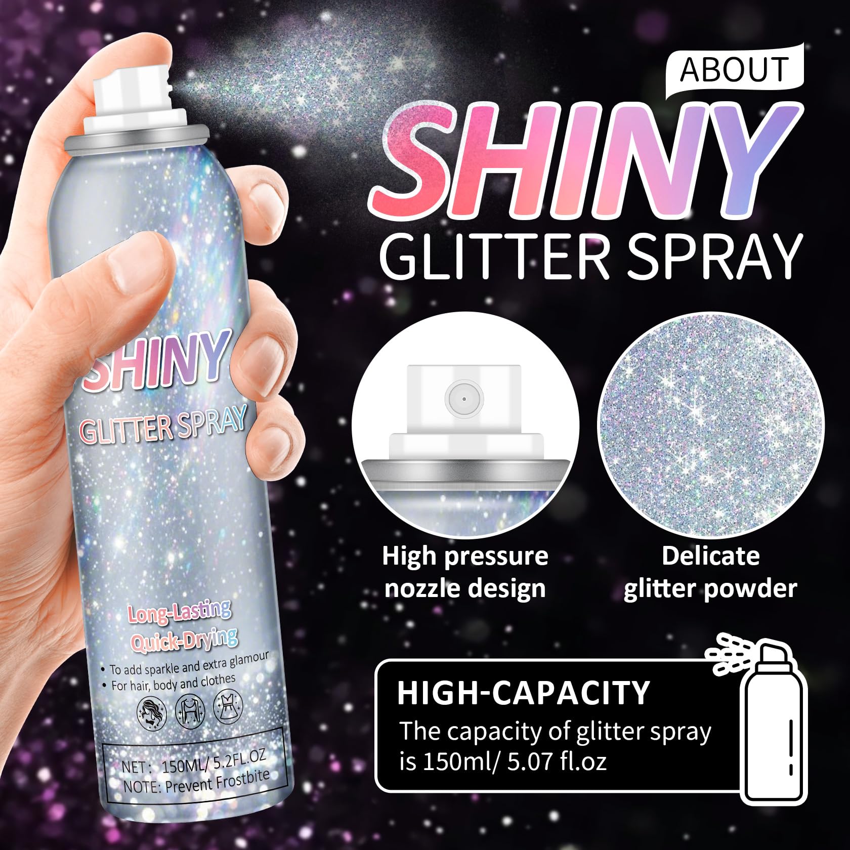 AOAZXBB shoulder glitter spray creates subtle radiant shimmer.
