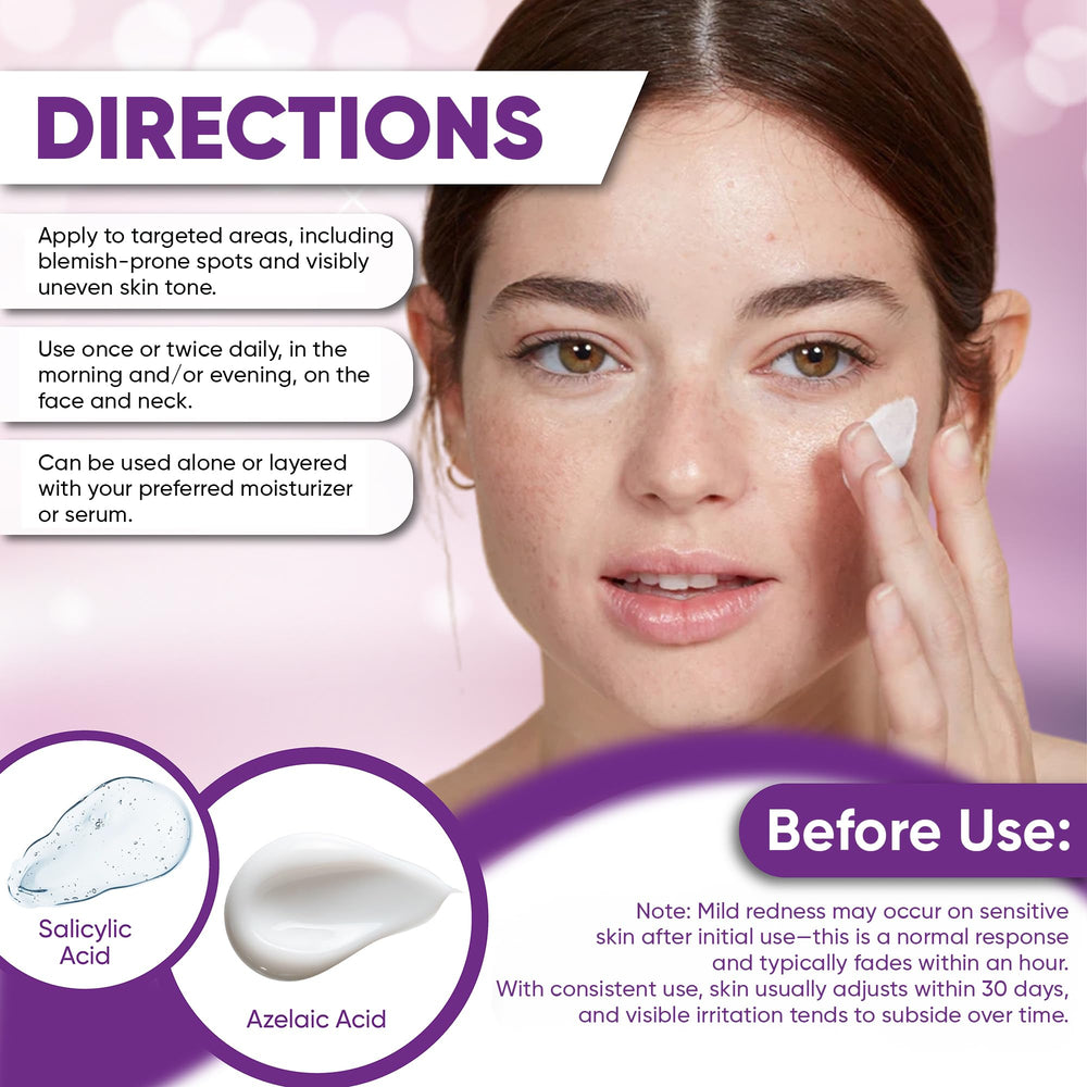 AOBBIY Azelaic Cream on clean skin illustrating pore care and clarity
