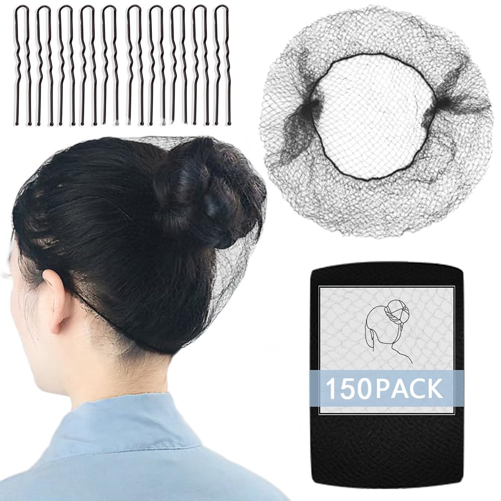 Aodada hair net black 24in elastic fit provides full coverage for versatile hairstyles.