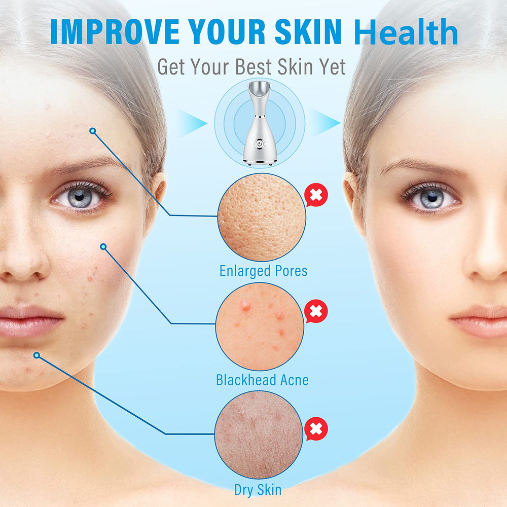 AOEDEO nano-ionic face steamer steam mist delivers gentle warmth for facial use.