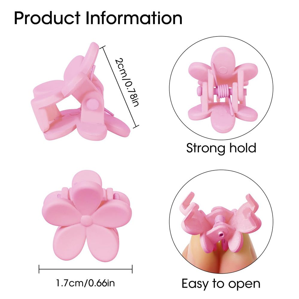 AOENJIE mini flower clip pink bloom, lightweight and gentle on fine hair.