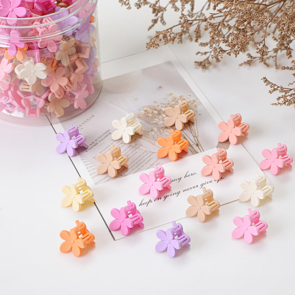 AOENJIE mini flower clip pink bloom, ideal for kids' playful looks.
