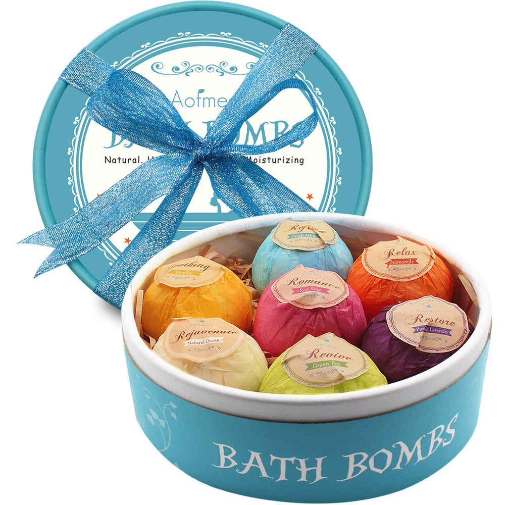 Aofmee Bombas de baño: set de 7 aromas para spa en casa.
