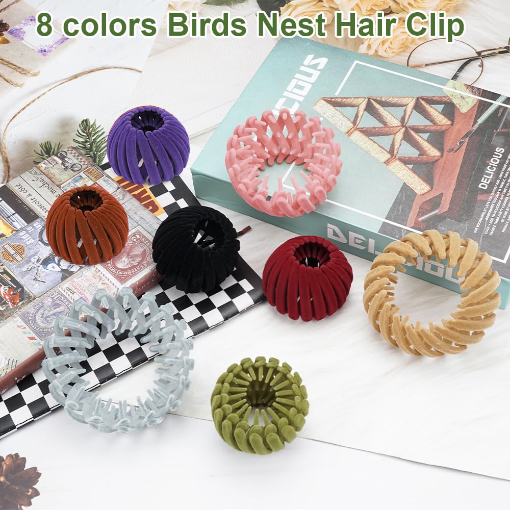 Aokid pinza cabello nido pajaro magico, compacto y portatil para viajar.