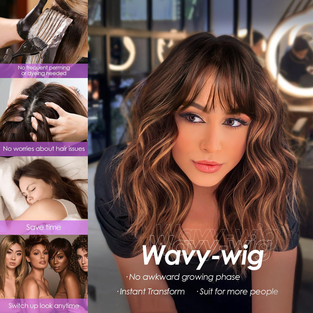 Aokiya Bob Wavy Wig packaging and care tips included.