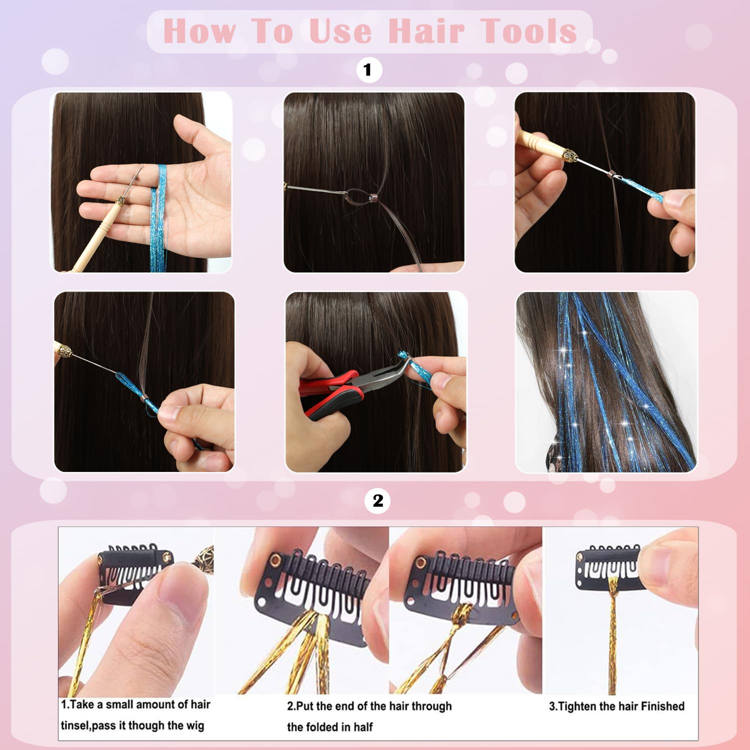 Aokomisu safe heat-resistant tinsel you can curl and style