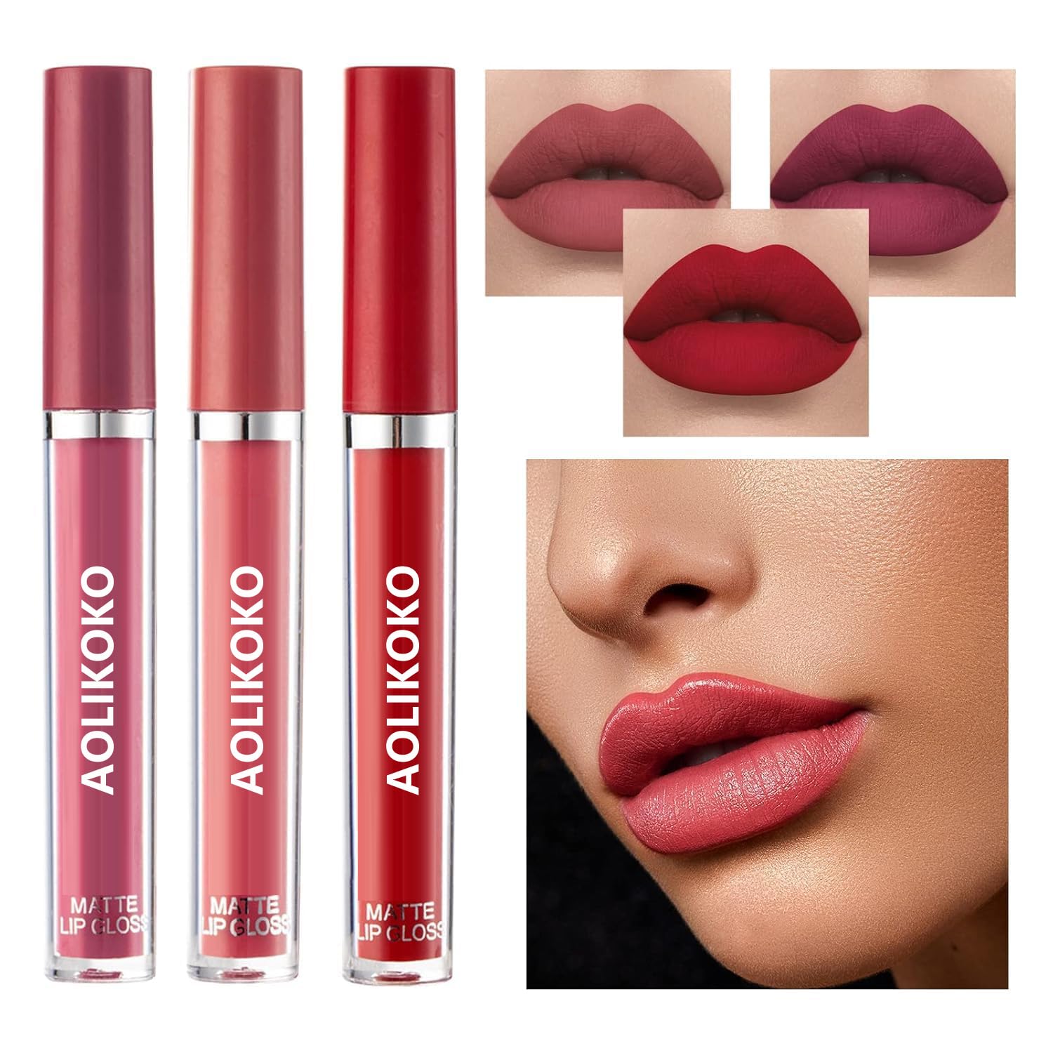 Colorete líquido AOLIKOKO para realzar las mejillas con tono natural.