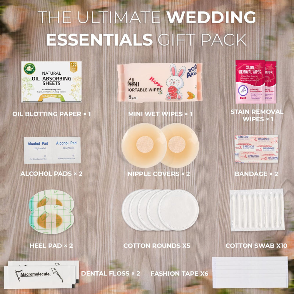 AOLRNALI bridal emergency kit oil blotting papers controls shine under venue lights.