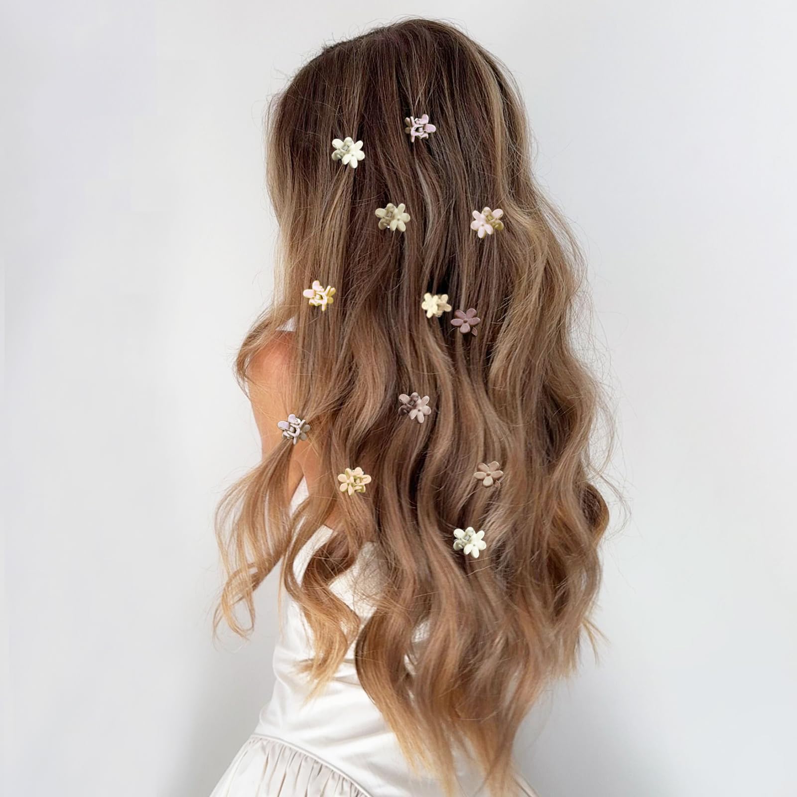 AOENJIE flower clips on hair demonstrate quick, tidy styling for busy days