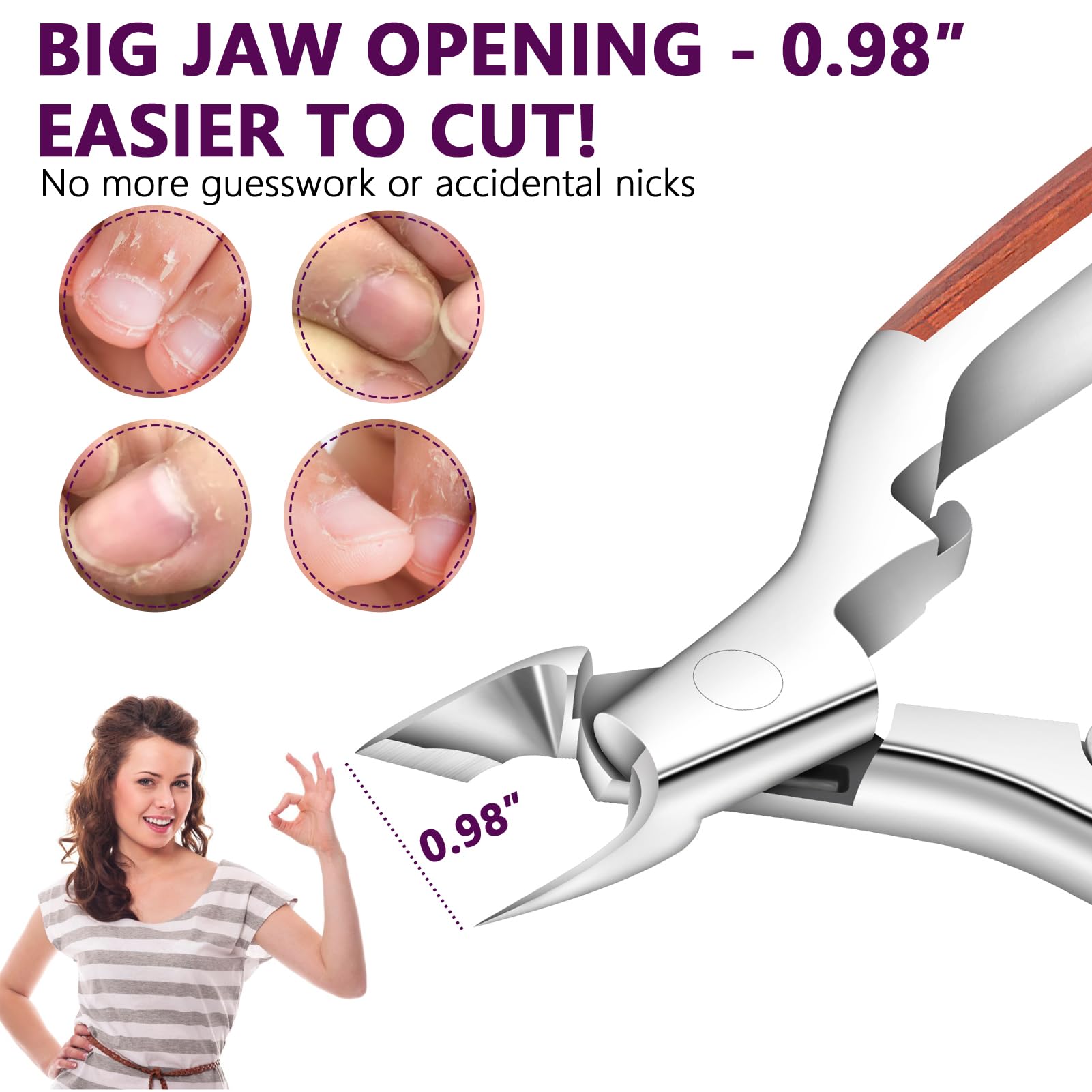AONOLOVO stainless steel cuticle nippers deliver durable trimming performance.